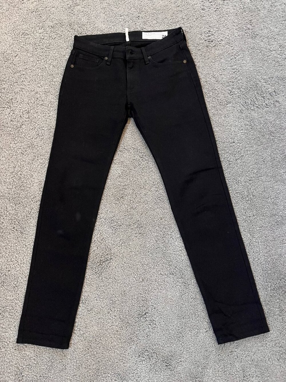 RAG & BONE DRE LOW-RISE SLIM BOYFRIEND JEANS  - BLACKEST BLACK - EUC - 24